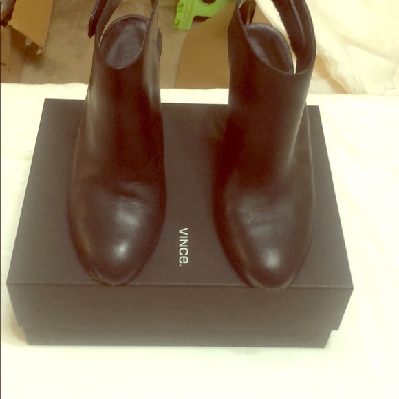 Vince Black Leather Booties, 9.5 - Picture 1 of 5